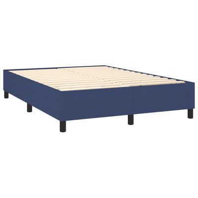 vidaXL Letto a Molle con Materasso e LED Blu 140x200 cm in Tessuto