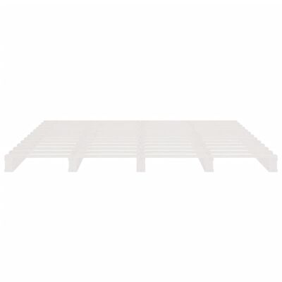 vidaXL Letto a Pallet Bianco 140x190 cm in Legno Massello di Pino