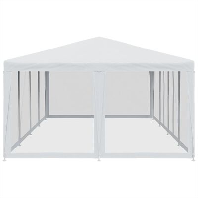 vidaXL Tenda per Feste con 12 Pareti Laterali in Rete Bianco 8x4m HDPE