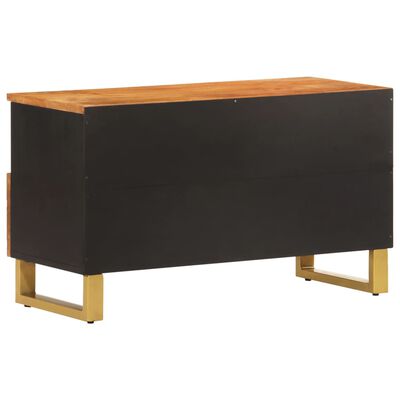 vidaXL Mobile Porta TV Marrone e Nero 80x33,5x46 cm in Legno di Mango