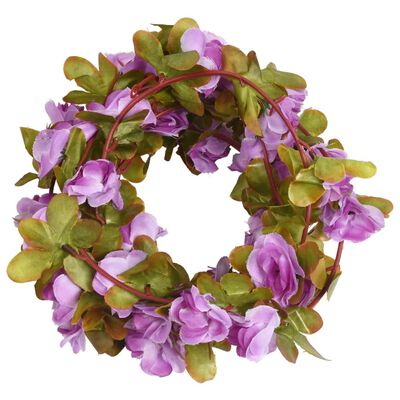 vidaXL Ghirlande Fiori Artificiali Natale 6 pz Viola Chiaro 250 cm