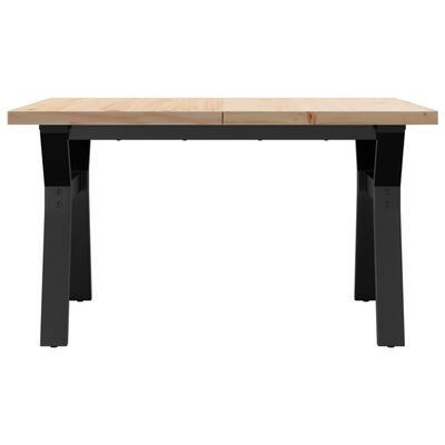 vidaXL Tavolino Salotto Telaio a Y 80x80x45,5cm Legno Pino e Acciaio