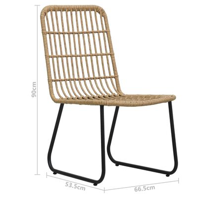 vidaXL Set da Pranzo da Giardino 3 pz in Polyrattan e Vetro