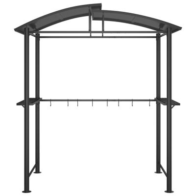 vidaXL Gazebo Barbecue Ripiani Laterali Antracite 210x114x230 Acciaio