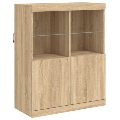 vidaXL Credenza con Luci LED Rovere Sonoma 283x37x100 cm