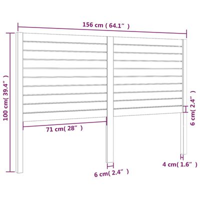 vidaXL Testiera per Letto Bianca 156x4x100cm in Legno Massello di Pino