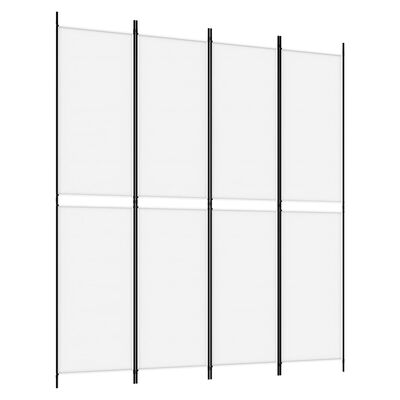 vidaXL Divisorio a 4 Pannelli Bianco 200x220 cm Tessuto