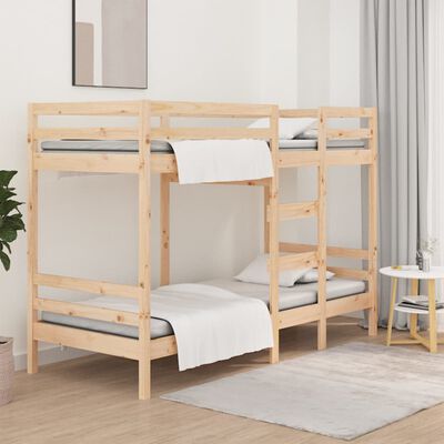 vidaXL Letto a Castello 75x190 cm in Legno Massello di Pino