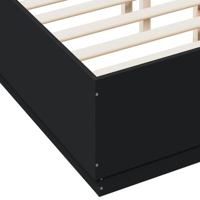 vidaXL Giroletto con Luci LED Nero 120x190 cm in Legno Multistrato