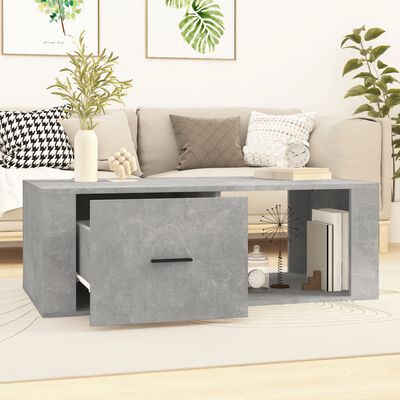 vidaXL Tavolino Salotto Grigio Cemento 100x50,5x35cm Legno Multistrato