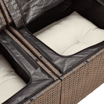 vidaXL Set Divani da Giardino 10pz con Cuscini in Polyrattan Marrone