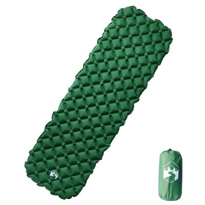 vidaXL Materasso da Campeggio Gonfiabile 1 Persona Verde 190x58x6 cm