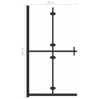 vidaXL Parete per Doccia Walk-in Pieghevole in Vetro ESG 70x190 cm