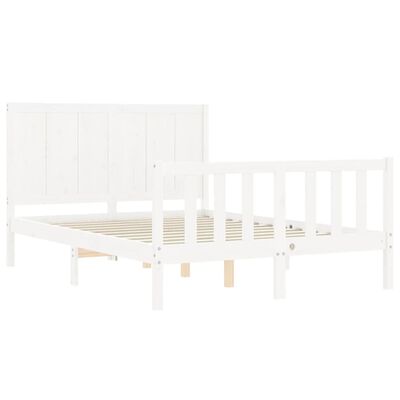 vidaXL Letto senza Materasso Bianco 140x190 cm Legno Massello di Pino