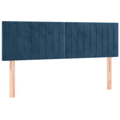 vidaXL Giroletto a Molle con Materasso Blu Scuro 140x190 cm in Velluto