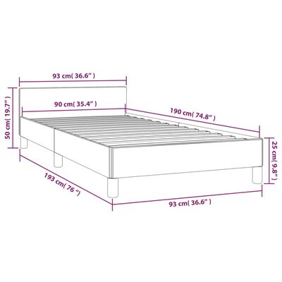 vidaXL Giroletto con Testiera Marrone Scuro 90x190 cm in Tessuto