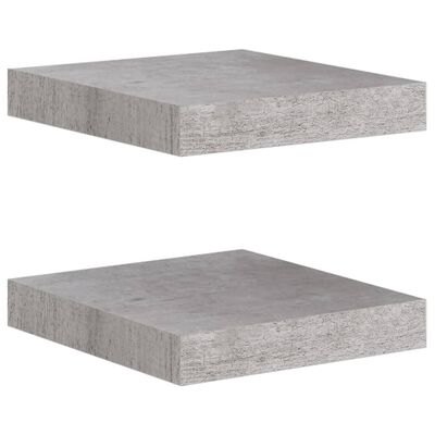 vidaXL Scaffali a Parete 2 pz Grigio Cemento 23x23,5x3,8 cm in MDF