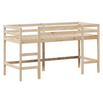 vidaXL Letto Soppalco con Scala e Tetto 80x200 cm Legno Massello Pino