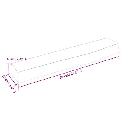 vidaXL Ripiano Muro Marrone Scuro 60x10x6 cm Massello Rovere Trattato