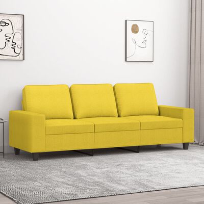 vidaXL Divano a 3 Posti Giallo Chiaro 180 cm in Tessuto