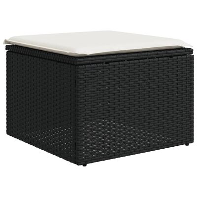 vidaXL Set Divani da Giardino con Cuscini 7pz Nero Polyrattan