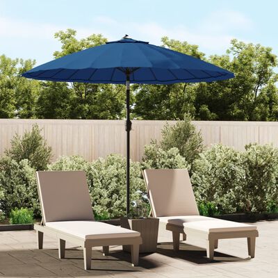 vidaXL Ombrellone da Giardino con Palo in Alluminio 270 cm Azzurro