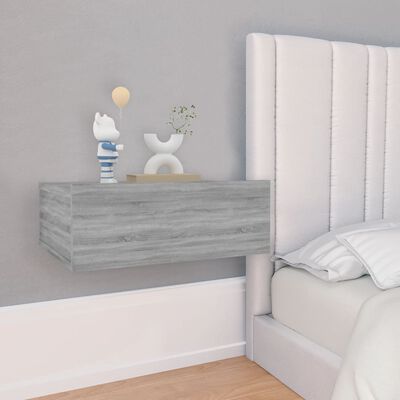 vidaXL Comodini Pensili Grigio Sonoma 2pz 40x30x15cm Legno Multistrato