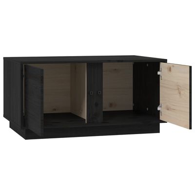 vidaXL Tavolino da Salotto Nero 80x50x40 cm Legno Massello di Pino