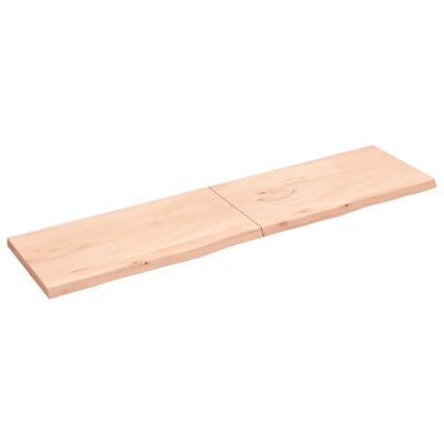 vidaXL Piano Bagno 200x50x(2-4) cm in Legno Massello Non Trattato