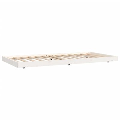 vidaXL Giroletto senza Materasso Bianco 80x200 cm Legno Massello Pino