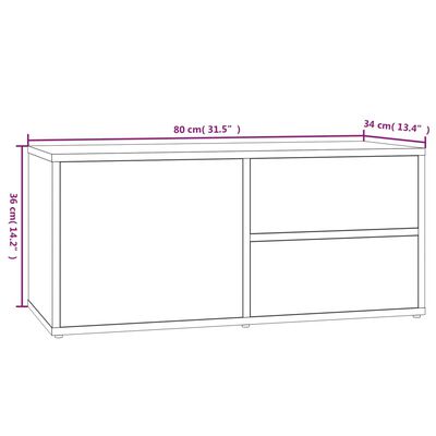 vidaXL Mobile Porta TV Grigio Sonoma 80x34x36 cm in Legno Multistrato