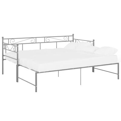 vidaXL Telaio Divano Letto Estraibile Grigio in Metallo 90x200 cm