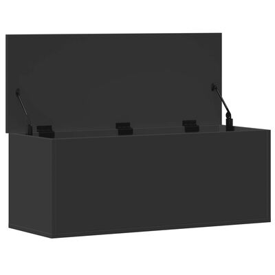 vidaXL Contenitore Portaoggetti Nero 90x35x35 cm in Truciolato