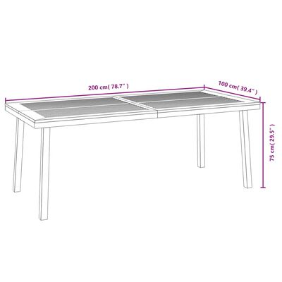 vidaXL Tavolo da Giardino 200x100x75 cm in Legno Massello di Acacia