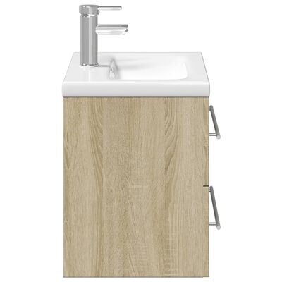 vidaXL Mobile da Bagno con Lavabo Integrato Rovere Sonoma