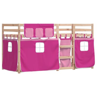 vidaXL Letto a Castello senza Materasso Rosa 90x200 cm Legno di Pino