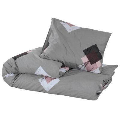 vidaXL Set Copripiumino Grigio 260x220 cm in Cotone