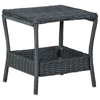 vidaXL Tavolo da Giardino Grigio Scuro 45x45x46,5 cm in Polyrattan