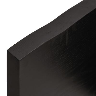 vidaXL Piano Tavolo Marrone Scuro 60x50x(2-4)cm in Rovere Non Trattato