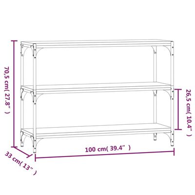 vidaXL Libreria Grigio Sonoma 100x33x70,5 cm Legno Multistrato Acciaio