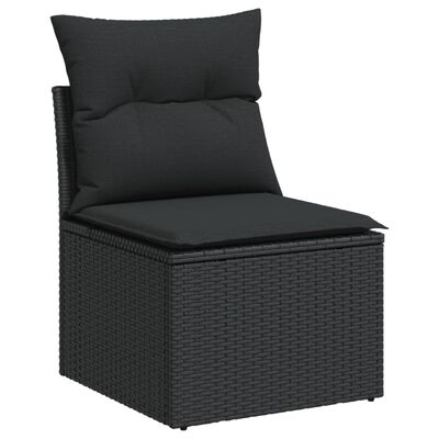 vidaXL Set Divani da Giardino 12 pz con Cuscini Nero in Polyrattan