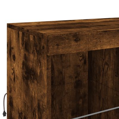 vidaXL Credenza con Luci LED Rovere Fumo 283x37x100 cm