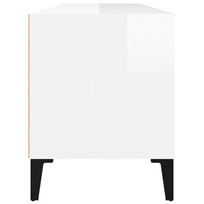 vidaXL Mobile Porta TV Bianco Lucido 100x34,5x44,5cm Legno Multistrato