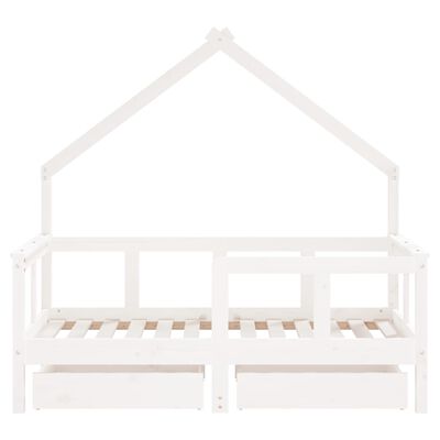 vidaXL Giroletto Bambini con Cassetti Bianco 70x140cm Massello di Pino