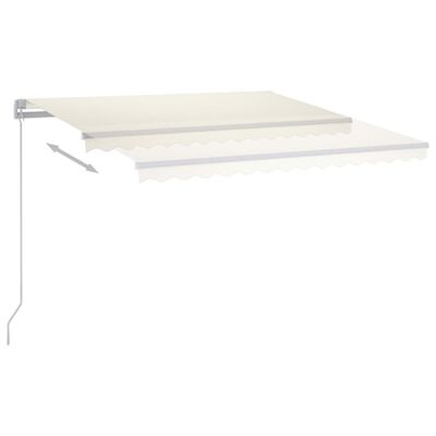 vidaXL Tenda da Sole Retrattile Manuale LED 450x350 cm Crema