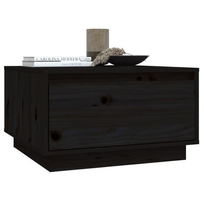 vidaXL Tavolino da Salotto Nero 55x56x32 cm in Legno Massello di Pino