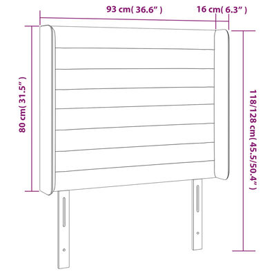 vidaXL Testiera ad Orecchio Crema 93x16x118/128 cm in Tessuto