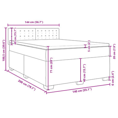 vidaXL Giroletto a Molle con Materasso Cappuccino 140x200cm Similpelle