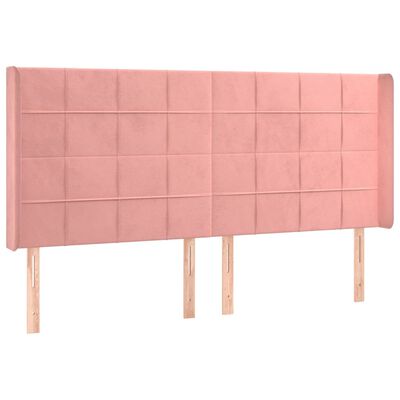 vidaXL Letto a Molle con Materasso e LED Rosa 200x200 cm in Velluto