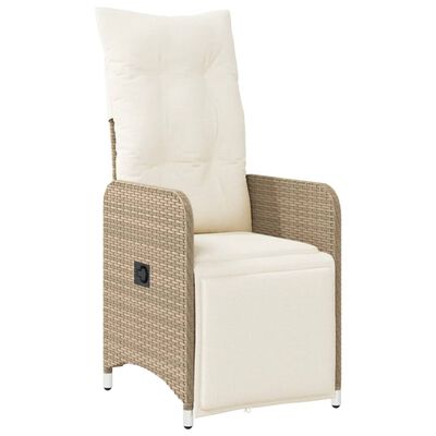 vidaXL Set da Bistrò da Giardino 9 pz con Cuscini Beige in Polyrattan